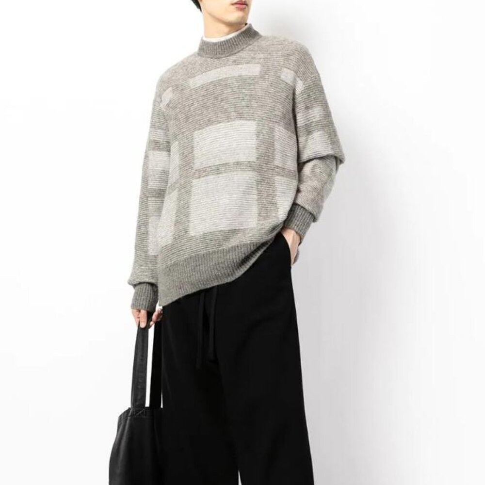 BNWT AW21 JULIUS "RESILIENCE" GEO PATTERN ALPACA SWEATER 1 & 3